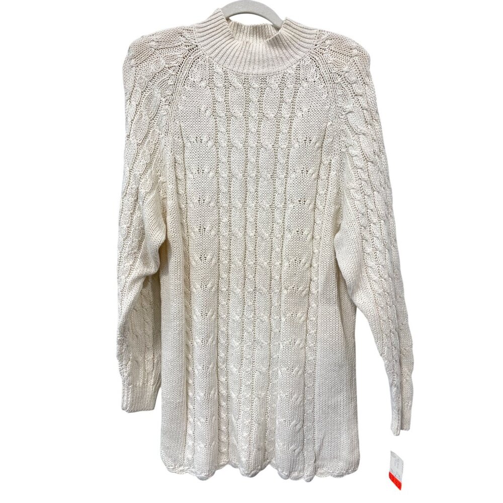 Vintage 90s Lord Isaacs Cable Knit Pullover Sweater Size Medium Deadstock NEW